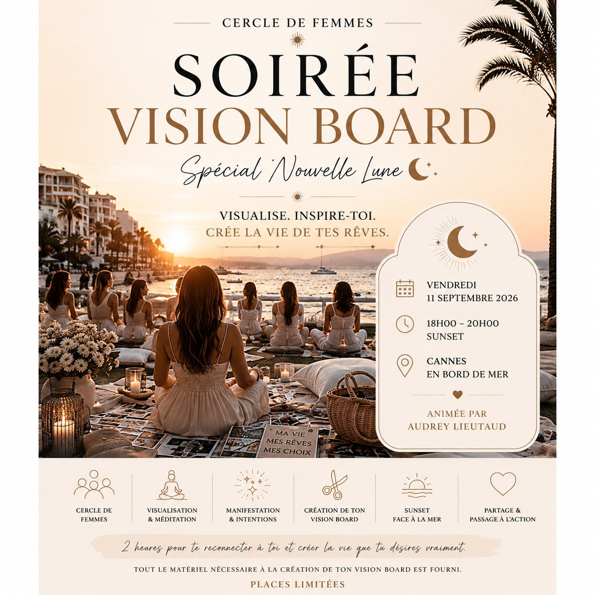 Soirée Vision Board à Cannes – Cercle de Femmes & Nouvelle Lune